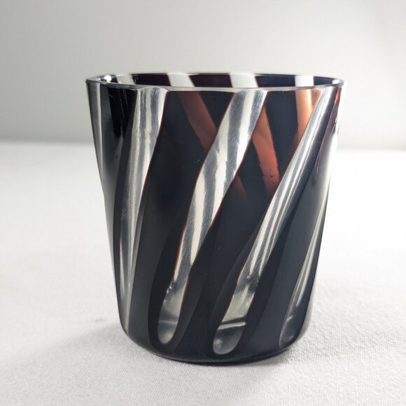 Vintage 5 Bohemian Ruby Cut To Clear Low Ball Whiskey Tumbler Swirls Lines Ovals - Picture 11 of 15